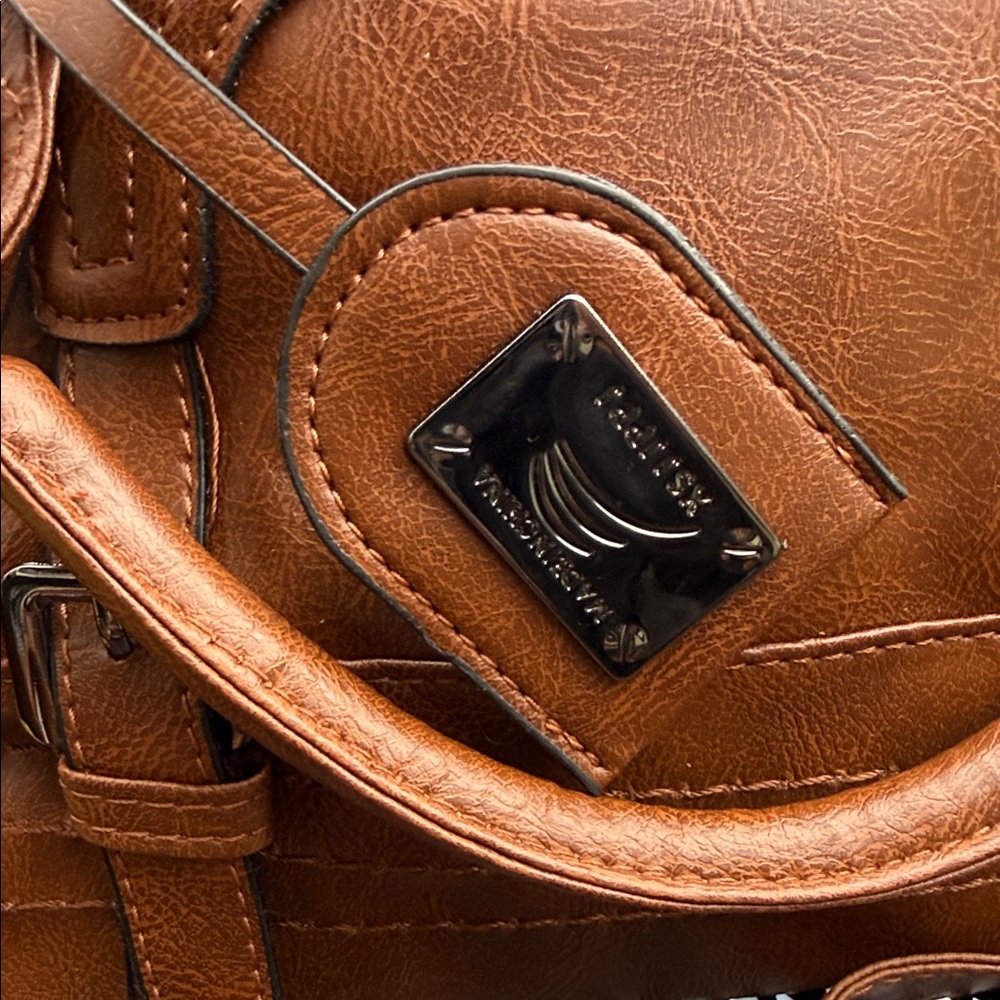NWOTS Source Unknown Tan Leather Satchel - Picture 2 of 10